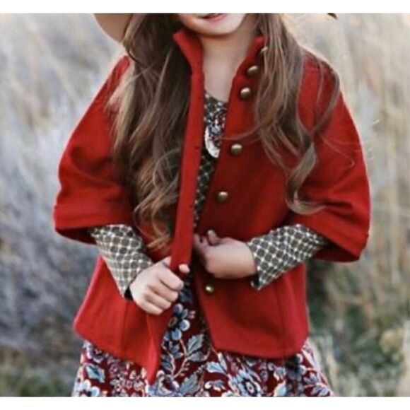 Mustard Pie Valentina Cloak in Cherry Red Size 7 - Picture 1 of 6